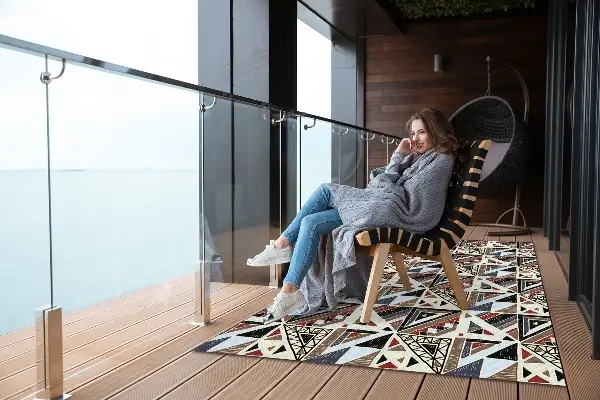 Koberec na balkon Geometrický mozaika