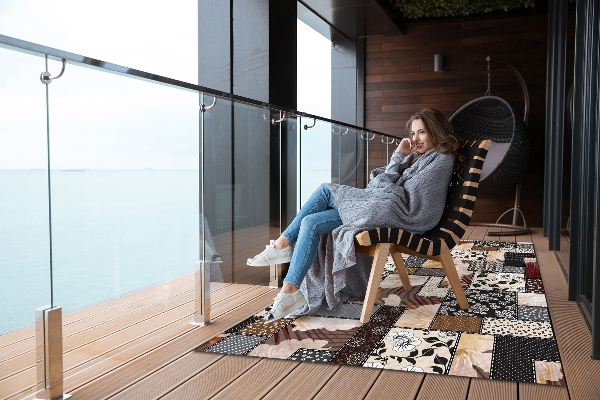 Moderní venkovní koberec Květinová koláž