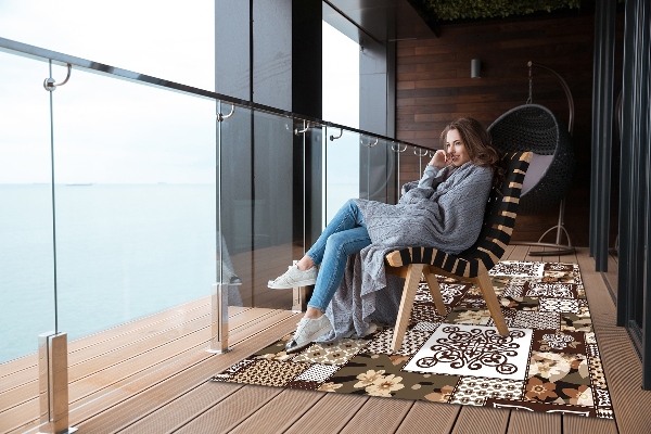 Moderní koberec na balkon Indický styl