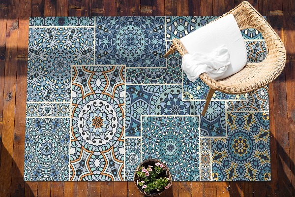Zahradní koberec krásný vzor Mandala patchwork