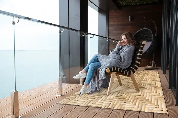 Venkovní zahradní koberec Proutěný textury