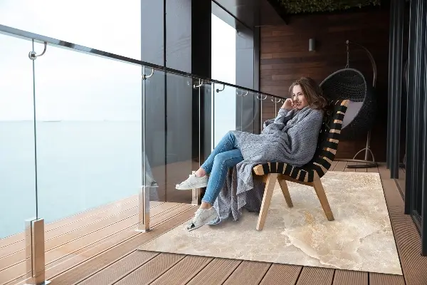 Moderní koberec na balkon Rezavé mramor