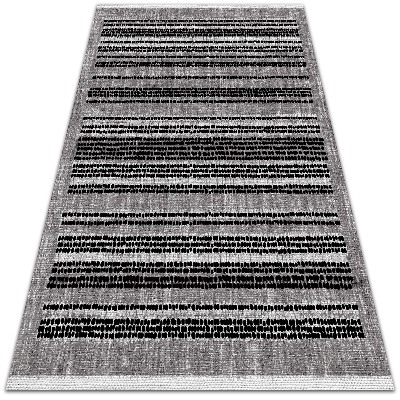 Venkovní koberec na terasu Černé pruhy