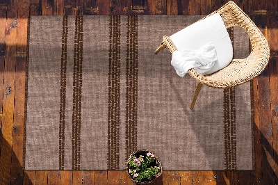 Moderní venkovní koberec Brown v řádcích