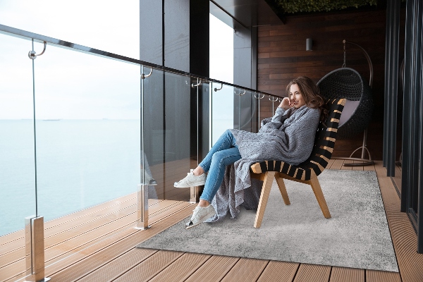Moderní koberec na balkon Silver beton
