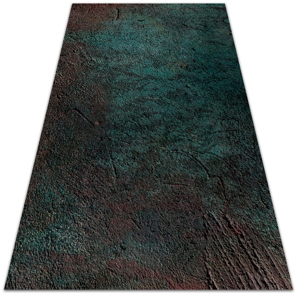 Moderní koberec na terasu Zelená hnědá betonová