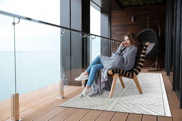 Moderní venkovní koberec Plank rybí kost