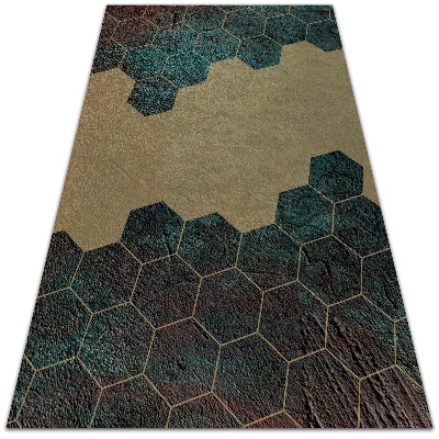 Venkovní zahradní koberec Betonové šestiúhelníky