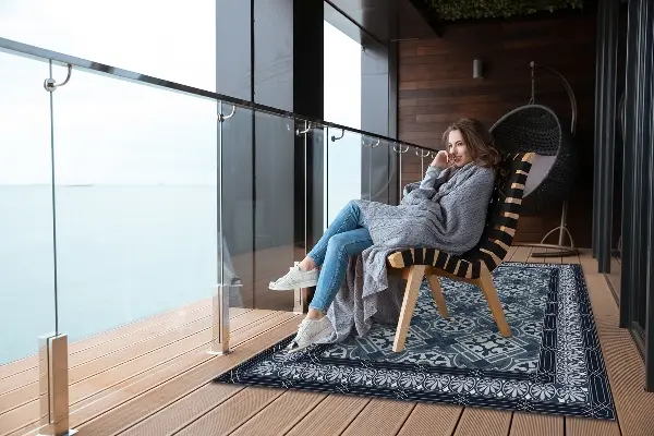 Venkovní zahradní koberec Navy talavera