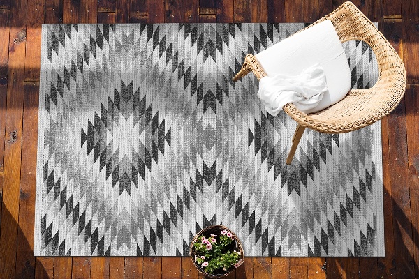 Krásný venkovní koberec Šedá geometrický vzor