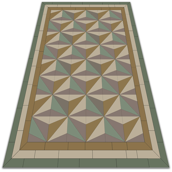 Venkovní zahradní koberec 3d trojúhelníky