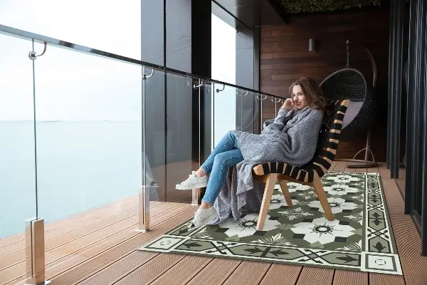 Krásný venkovní koberec Kachlová geometrický vzor