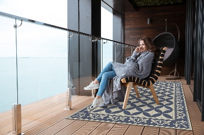 Moderní koberec na balkon Vzor azulejos