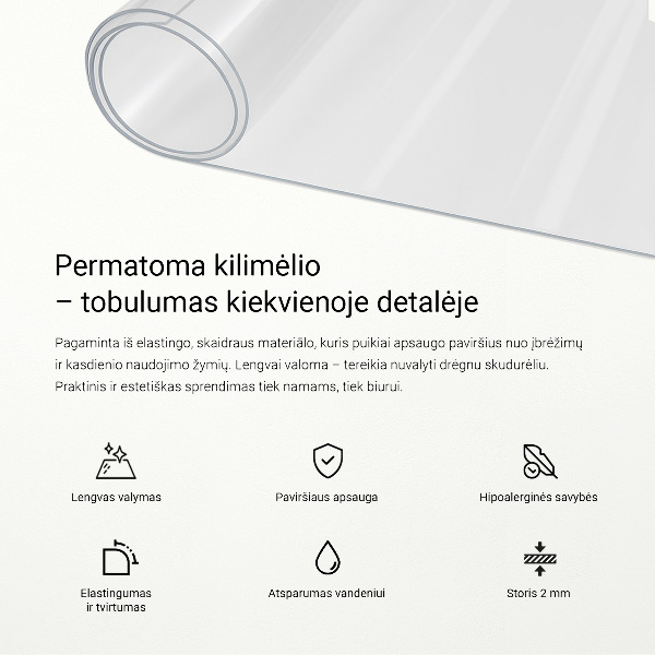 Průhledná podložka na stůl