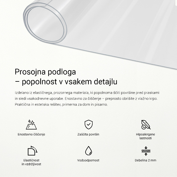 Průhledná podložka na stůl