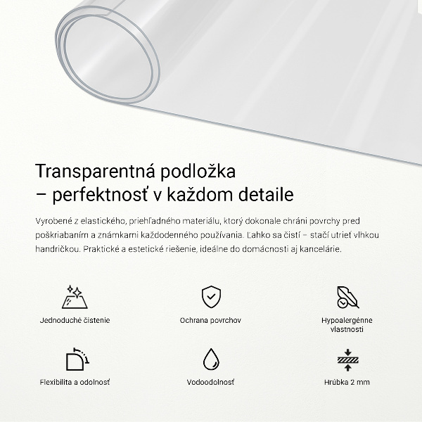 Průhledná podložka na stůl
