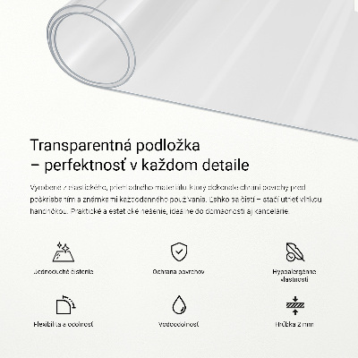 Průhledná podložka na stůl