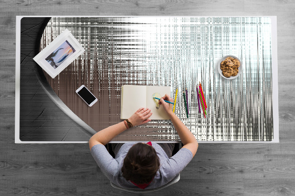 Ochranná podložka na stůl Abstrakce stříbro