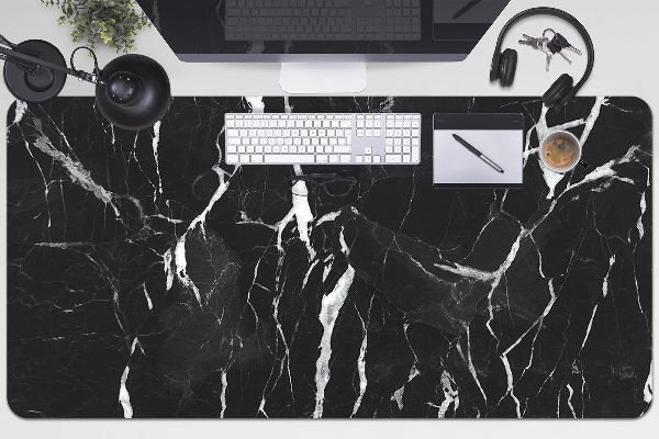 Velká ochranná podložka na stůl Černý mramor