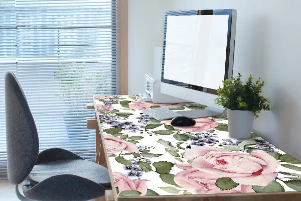 Velká ochranná podložka na stůl Akvarel růže
