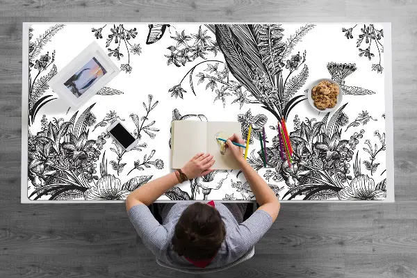 Pracovní podložka na stůl Černá a bílá zahrada