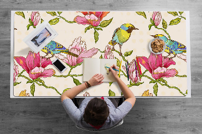 Podložka na psací stůl Květin a ptáků