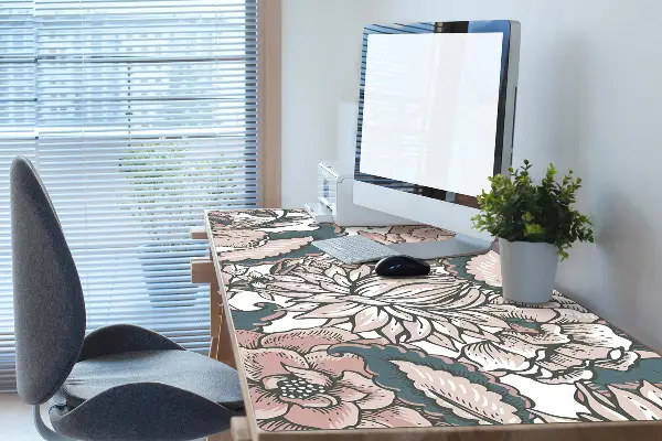 Velká ochranná podložka na stůl Růžové květy