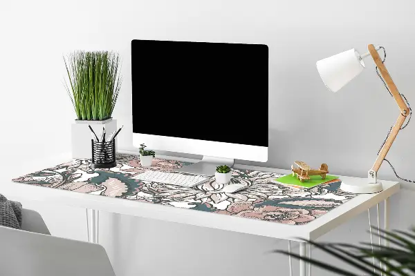 Velká ochranná podložka na stůl Růžové květy