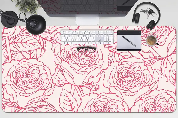 Velká podložka na stůl pro děti Růže doodle