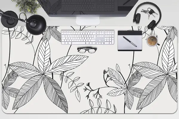 Velká ochranná podložka na stůl Květiny doodle