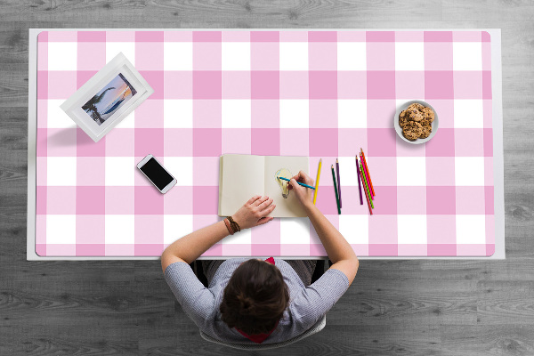 Velká ochranná podložka na stůl Pink mřížka