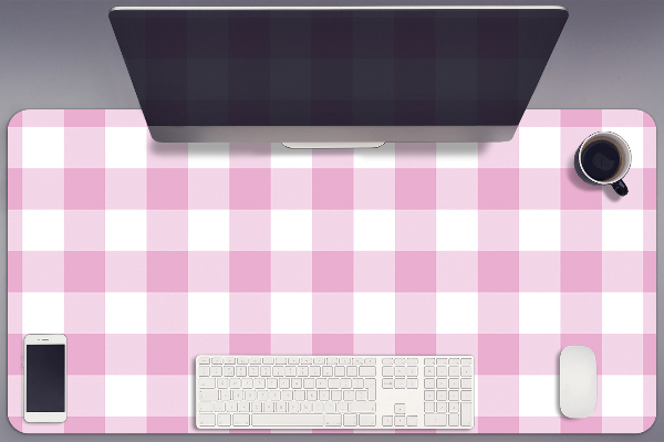 Velká ochranná podložka na stůl Pink mřížka