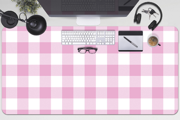 Velká ochranná podložka na stůl Pink mřížka