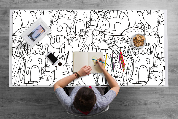 Pracovní podložka na stůl Kočky ve stylu doodle