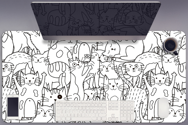 Pracovní podložka na stůl Kočky ve stylu doodle