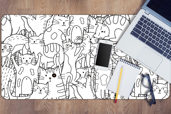 Pracovní podložka na stůl Kočky ve stylu doodle