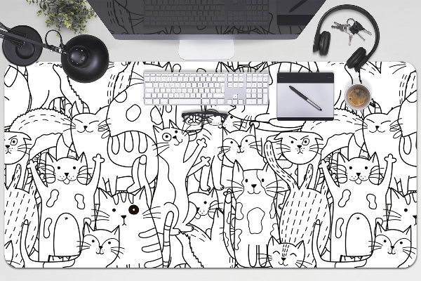 Pracovní podložka na stůl Kočky ve stylu doodle