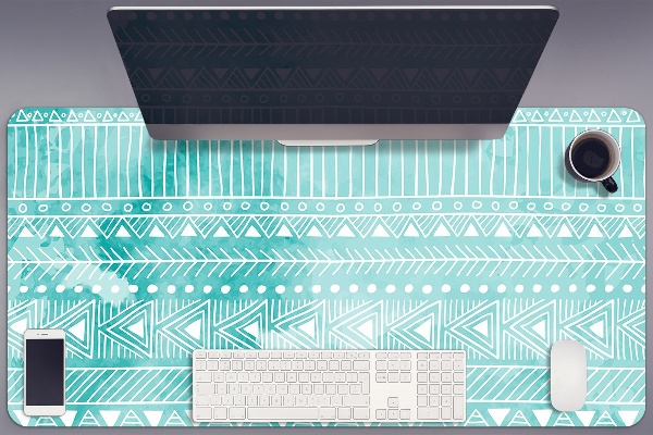 Pracovní podložka na stůl Geometrické tyrkysová