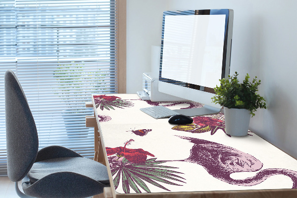 Pracovní podložka na stůl Plameňáci & hibiscus