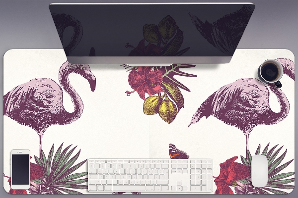 Pracovní podložka na stůl Plameňáci & hibiscus