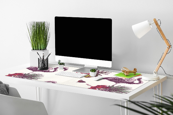 Pracovní podložka na stůl Plameňáci & hibiscus