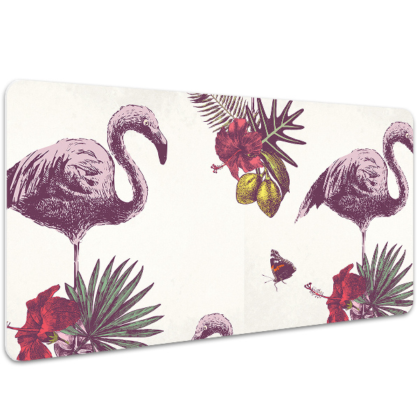 Pracovní podložka na stůl Plameňáci & hibiscus
