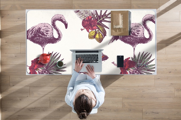 Pracovní podložka na stůl Plameňáci & hibiscus