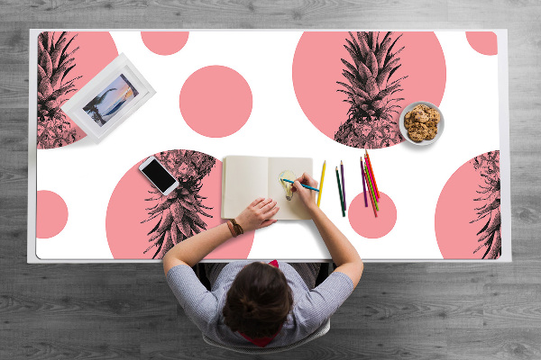 Velká ochranná podložka na stůl Růžový ananas