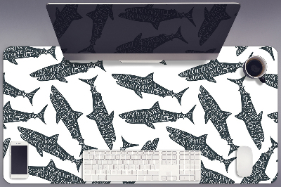 Ochranná podložka na stůl Typografie žraloci