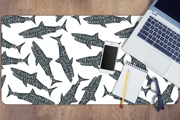 Ochranná podložka na stůl Typografie žraloci