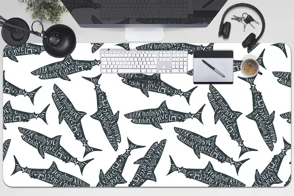 Ochranná podložka na stůl Typografie žraloci