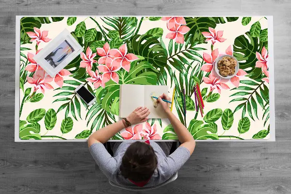 Velká ochranná podložka na stůl Květiny hawaii