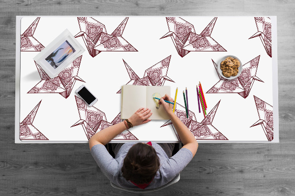 Velká ochranná podložka na stůl Origami ptáci