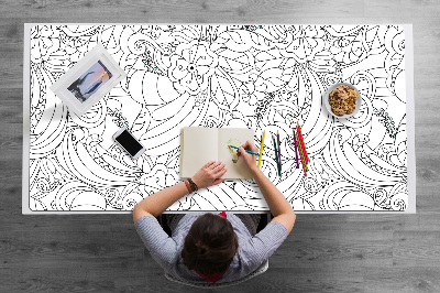 Velká podložka na stůl pro děti Doodle pattern